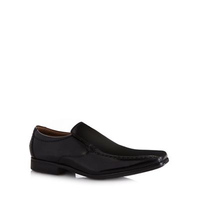 Henley Comfort Black 'Airsoft' glazed leather slip on shoes